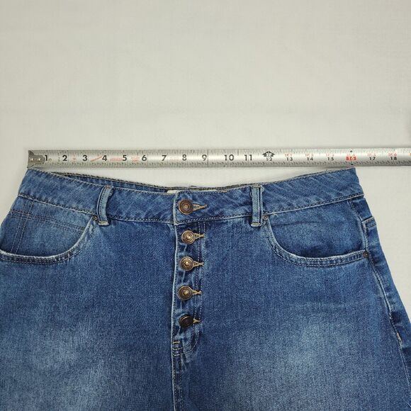 REWASH Denim Shorts Womens Size 12 Super High Rise Wedgie Button Fly Cutoff - Picture 7 of 13